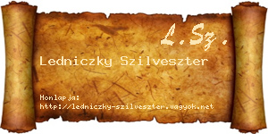 Ledniczky Szilveszter névjegykártya