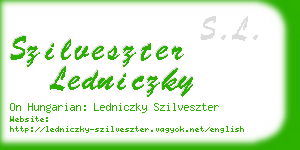 szilveszter ledniczky business card